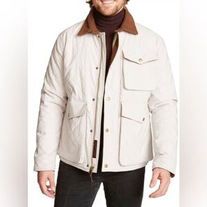 Robert Graham Quilted‎ Camp Jacket in Stone Brown Trim Size M $398.